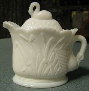 Westmoreland Milk Glass Swan Covered Creamer w/Lid  