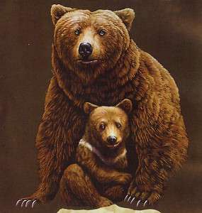 Bear Hug   Wild Animal Brown Bear and Cub T Shirt  
