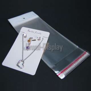 50 Sets White Packing Card+Bag Necklace Pendant 6X9 cm  