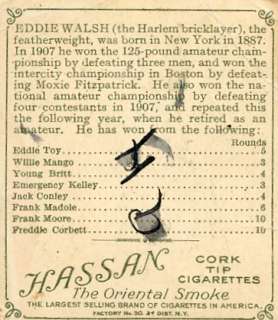 1910 T218 Mecca Champion Boxing Card Eddie Walsh #C0223  