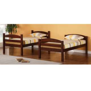 New W. Trends Twin Size Solid Wood Bunk Bed Cherry or Espresso  