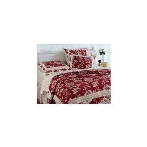  Red Floral Twin Quilt: Home & Kitchen