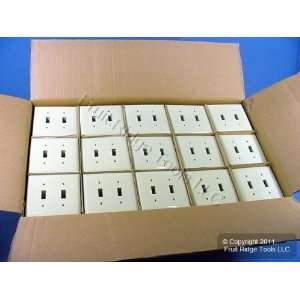  600 GE 2 Gang Ivory UNBREAKABLE Switch Cover Wall Plates 