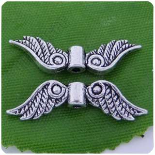 30Pcs Tibetan Silver Fancy Angel Wing Beads 23x7mm P087  