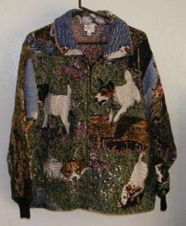 JACK RUSSELL DOG ON A TAPESTRY COAT NEW WASHABLE  