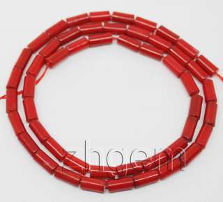 8mm tube red coral loose strand beads gem stone  