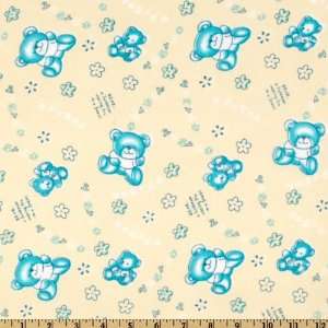   Wide Polyester/Cotton Broadcloth Baby Bear Yellow Fabric By The Yard