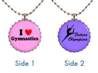 GYMNASTICS NECKLACE Style #1 Love Heart Future Olympian Gymnast 