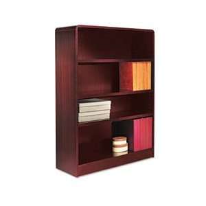 Radius Corner Bookcase, Wood Veneer, 4 Shelf, 35 3/8w x 11 3/4d x 48h,