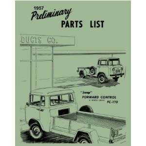  1957 JEEP FC170 4 Wheel Drive Parts Book List Guide 