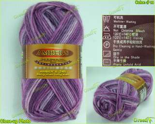 Rainbow Handpainted 100% Wool Knitting Yarn Worsted #16  