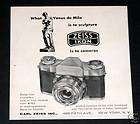 1957 OLD MAGAZINE PRINT AD, CARL ZEISS IKON, CONTAFLEX CAMERAS