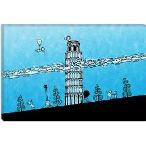  Leaning Tower of Pisa Cartoon Children Art Giclee Canvas 