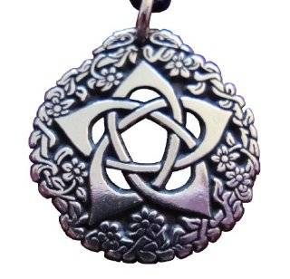 Pewter Pentacle of the Goddess Pendant Pagan Wicca Wiccan Necklace 