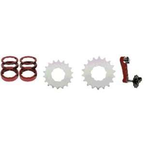Single Speed Conversion Kit / Includes 16&18t Cogs   Red:  