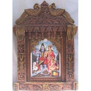 Child Gnasha worshiping Lord Shiva shiveling Poster Painting in Wood 