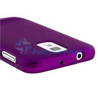7in1 Accessory Pink+Purple Rubber Hard Case For Samsung Galaxy S2 T989 