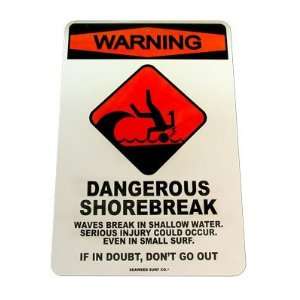  Warning Dangerous Shorebreak Beach Street Sign: Sports 