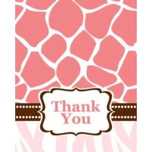  Wild Safari Pink Foldover Thank You Cards: Health 