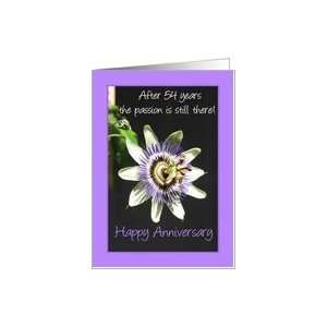  54th Anniversary passion flower Card: Health & Personal 
