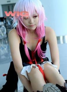 Guilty Crown Inori Yuzuriha New Cosplay Hair Wig Pink w White  