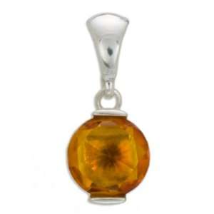  Silver Amber Pendant, Cognac, Baltic Amber Cognac Amber 