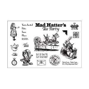  Rubber Stamp Set Mad Hatters Tea Party: Home & Kitchen