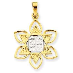  14k Fancy Star of David with Table Pendant Jewelry