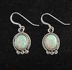 White Opal Navajo Dangle Earrings Sterling Silver .925 
