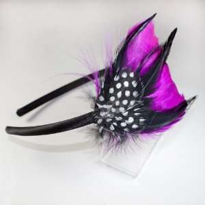  Bright Color Feather Hair Band Hot Pink: Beauty