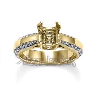 14K SOLID YELLOW GOLD DIAMOND ENGAGEMENT RING SEMI MOUNT R1543  