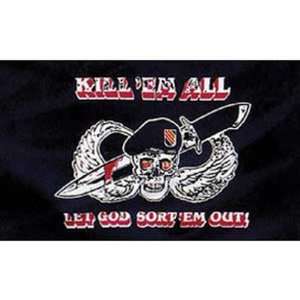  Kill Em All Let God Sort Em Out Flag 12 x 18 Patio 