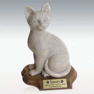 Faithful Feline Sitting Cat Cremation Urn   Free Shipping