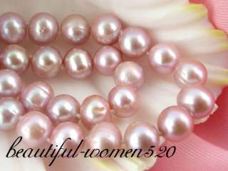 17 10mm round lavender purple FW pearl necklace  