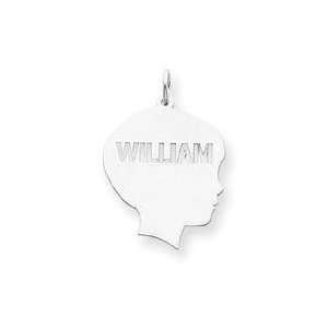  Right Boy Head Cut Out William in 14k White Gold Jewelry