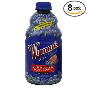 Jasper Wymans Juice, Wild Blueberry Pomegranate, 46 Ounce (Pack of 8 