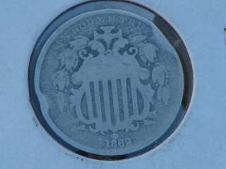 1869 Nickel Five Cent US Coin Shield  