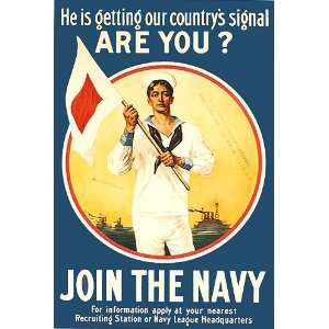  1918 WW1 US Navy Our Countrys Signal Vintage Antique 