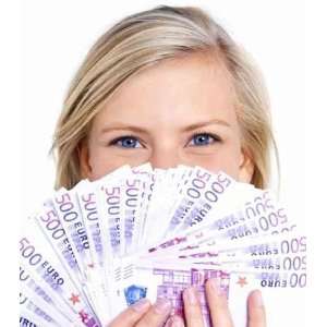 Financial Successful Woman Hiding behind Money   Peel and Stick Wall 