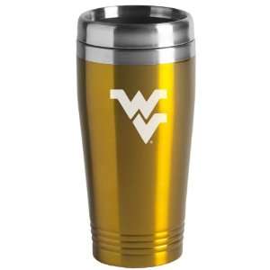   West Virginia University   16 ounce Travel Mug Tumbler   Gold: Sports