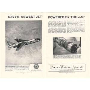  1955 US Navy Chance Vought XF8U 1 Jet Fighter Aircraft 