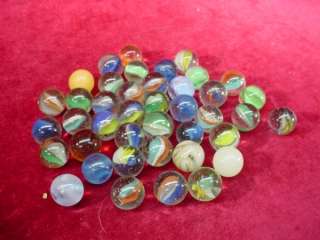 Vintage LOT 1950s PLAYING MARBLES Toy GAME Cateyes SWIRLS Solids 