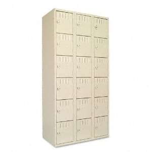  Triple Stack Box Locker Unit, 18 Compartments, Sand, 36w x 