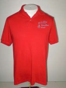 vtg skinny fit polo thin Moores Nautilus YMCA emo red M  