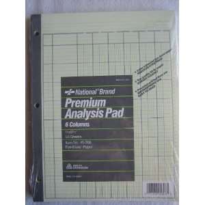  National Brand Premium Analysis Pad, 6 Columns, Green Paper 