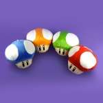 Nintendo Super Mario Bros Red+Green+Blue+Orange Mushroom Plush Doll 