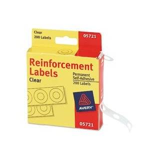 Avery 1/4 Round Self Adhesive Reinforcement Labels, Clear, Pack of 