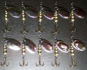 bulk brass bead trout spinners fish lures #2 1/10oz  