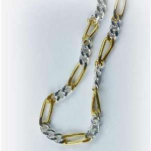 NEXUS ITALY Gold Plated .925 Sterling Silver 080 Gauge Figaro Chain 10 