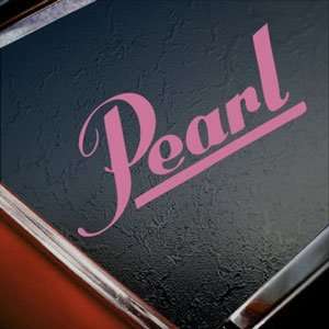  PEARL DRUM LOGO PERCUSSION MUSIC Pink Decal Car Pink 